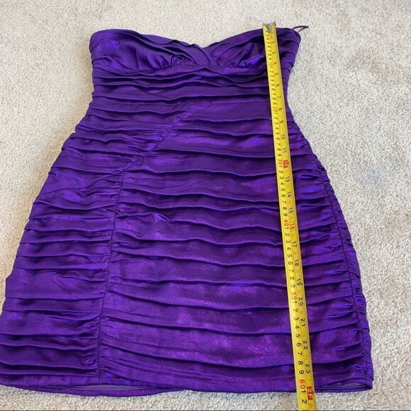Zara purple metallic draped strapless sweetheart minidress Sz S NWT New with tag - Picture 11 of 12